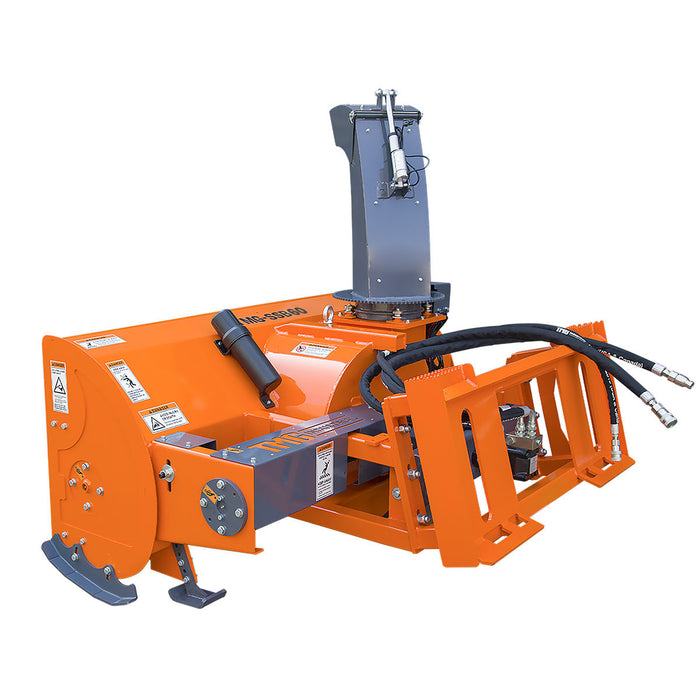 TMG-SSB60 60" skid steer snow blower with 24" impeller and 360° motor-driven chute