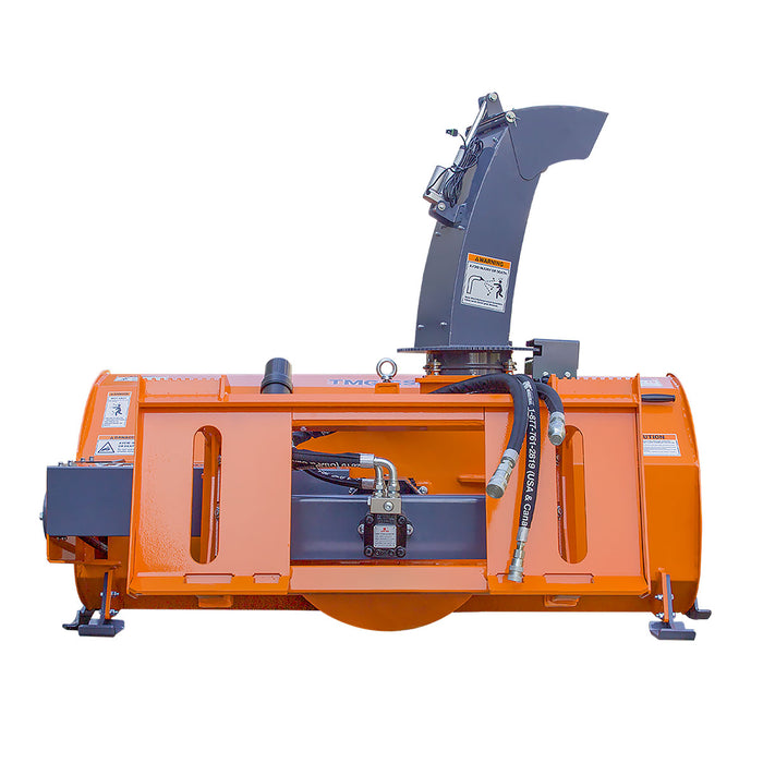 TMG-SSB60 60" skid steer snow blower with 24" impeller and 360° motor-driven chute