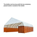 TMG-DT6070CF 60' x 70' dual truss container shelter with heavy duty 28oz PVC cover, enclosed end wall and front drop
