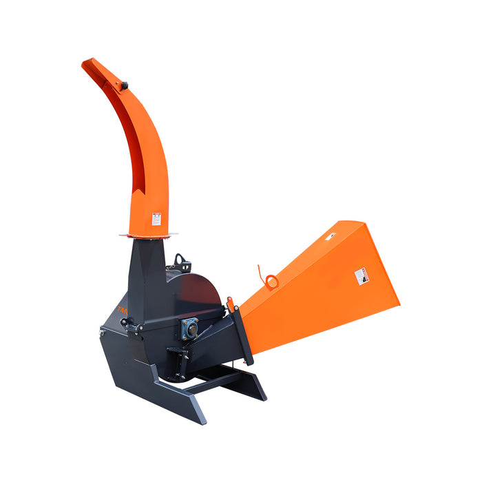 TMG Industrial Compact 3-Point Wood Chipper, 6" Chipping Capacity, Category 1 Hookup, 30-75 HP Tractor, PTO Shaft Included, TMG-WC65