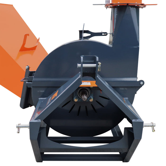 TMG Industrial Compact 3-Point Wood Chipper, 6" Chipping Capacity, Category 1 Hookup, 30-75 HP Tractor, PTO Shaft Included, TMG-WC65
