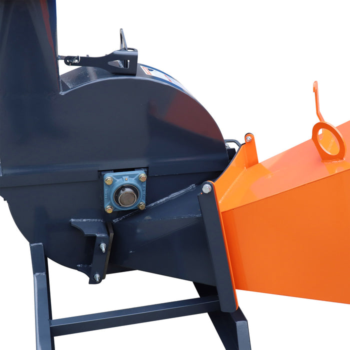 TMG Industrial Compact 3-Point Wood Chipper, 6" Chipping Capacity, Category 1 Hookup, 30-75 HP Tractor, PTO Shaft Included, TMG-WC65