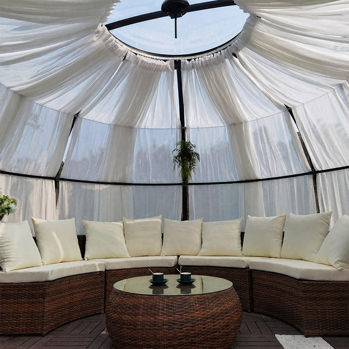 Fabric Curtain Sunshade Kit for Nordic Series 13' SkyDome Sunroom Greenhouse TMG-GHN1309D-CT