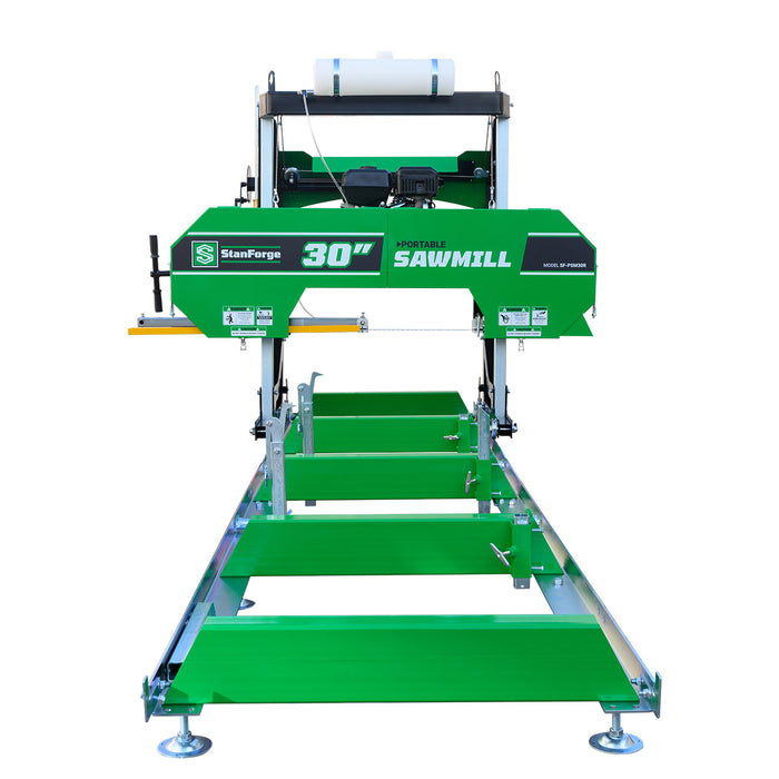Stanforge Portable 30" Sawmill with 15 HP Gas Engine – Bandsaw Mill for 12' Logs, SF-PSM30R