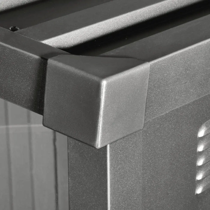 TMG-MS0608P-PRO 6x8 Pro Series galvanized metal shed with 79 inch pent roof, skylight, vents, and 50x68 inch door opening for secure outdoor storage