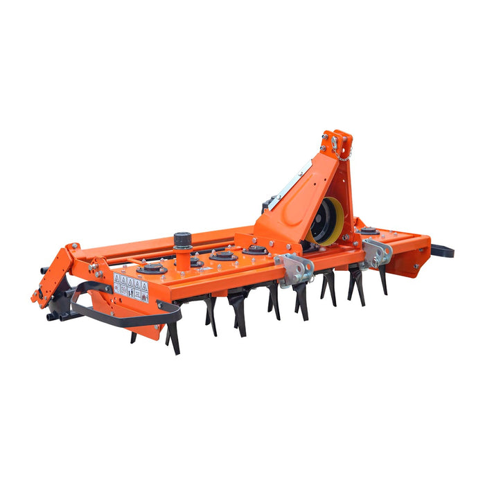 67" Rotary Power Harrow with Pipe roller, 40-70 HP Tractor, 3-Point Hitch, Cat 1 & 2, TMG-TPH70