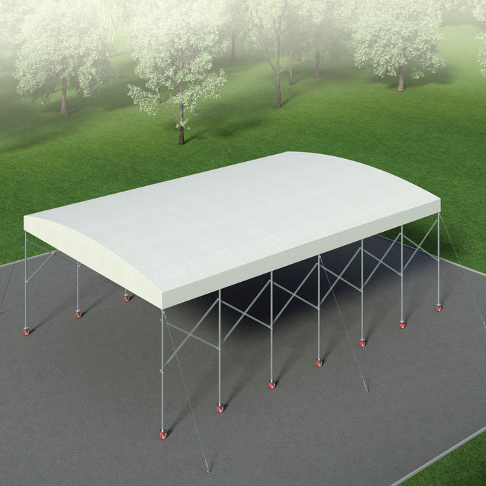 30' x 40' Retractable Mobile Shelter, 13' Clearance, 6" Nylon Casters, 17 oz PVC Cover, TMG-STM3040