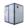 7’ Portable Shower Bathroom with Glass Shower Stall, Ceramic Toilet and Solar Exhaust Fan, TMG-FTB76