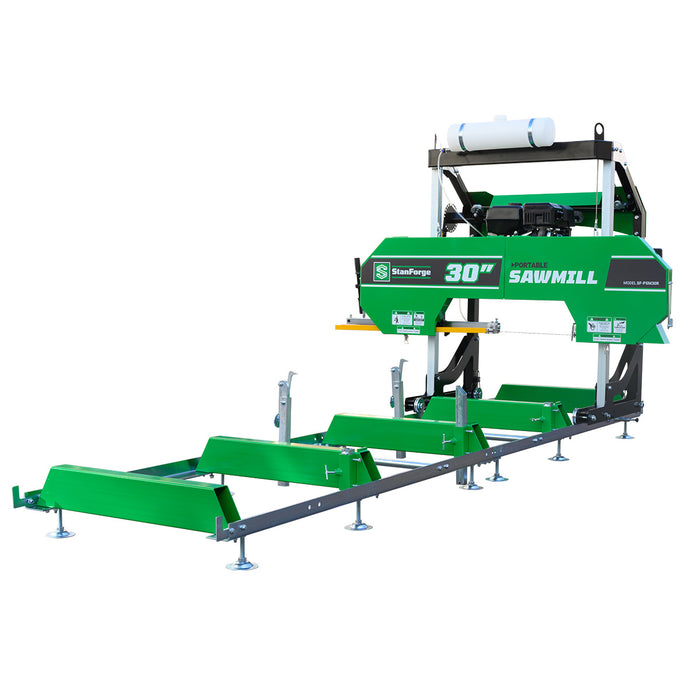 Stanforge Portable 30" Sawmill with 15 HP Gas Engine – Bandsaw Mill for 12' Logs, SF-PSM30R