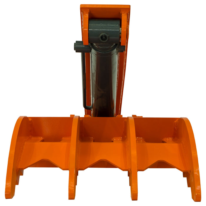 Hydraulic Thumb for 10-18 Ton Excavators, 4 Tines, Weld-On Base Plate, TMG-EHT18