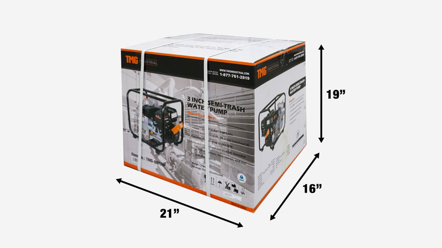 220 GPM 3" Semi-Trash Water Pump with 6.5 HP Gas Engine, TMG-80TWP