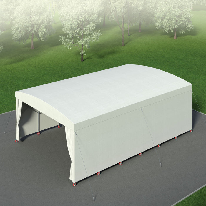 30' x 40' Retractable Mobile Shelter, 13' Clearance, 6" Nylon Casters, 17 oz PVC Cover, TMG-STM3040