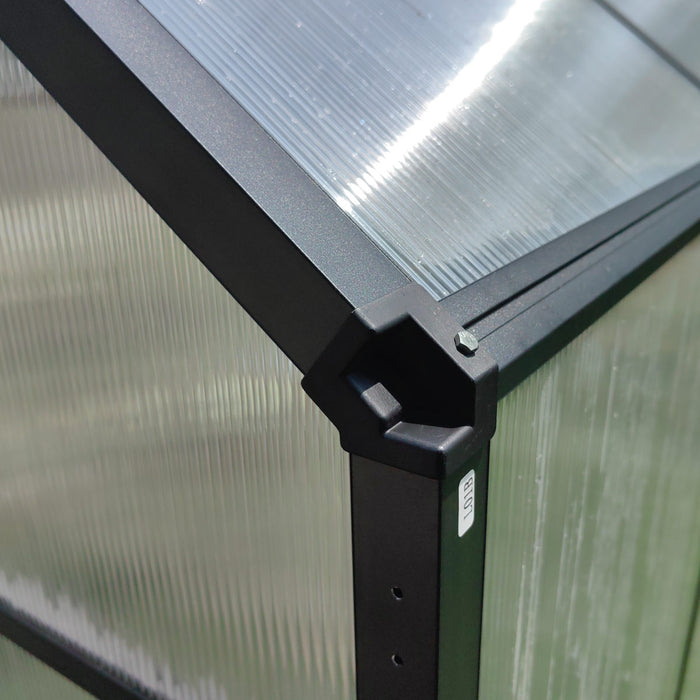 6' x 10' Greenhouse with Polycarbonate Roof and Walls, Durable Aluminum Frame, Quick Assembly, Essential Series, TMG-GHE0610
