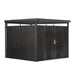 TMG-MS0909-PRO 9x9 Pro Series galvanized metal shed with skylight windows, vents, and 59x70 inch lockable door for secure outdoor storage
