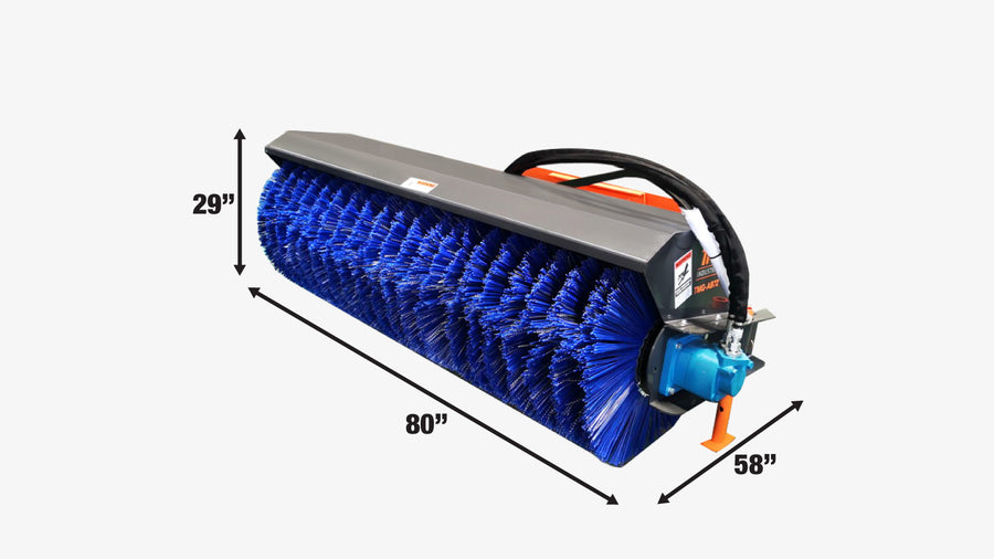 72" Skid Steer Rotary Angle Snow Broom – Standard Flow, 27" Brush, Bi-Directional, TMG-AB72