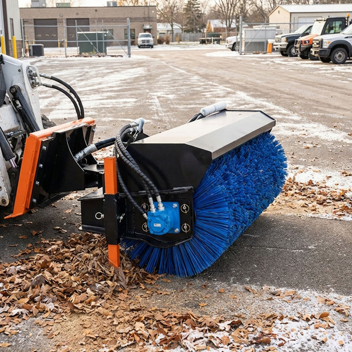72" Skid Steer Rotary Angle Snow Broom – Standard Flow, 27" Brush, Bi-Directional, TMG-AB72 TMG Industrial