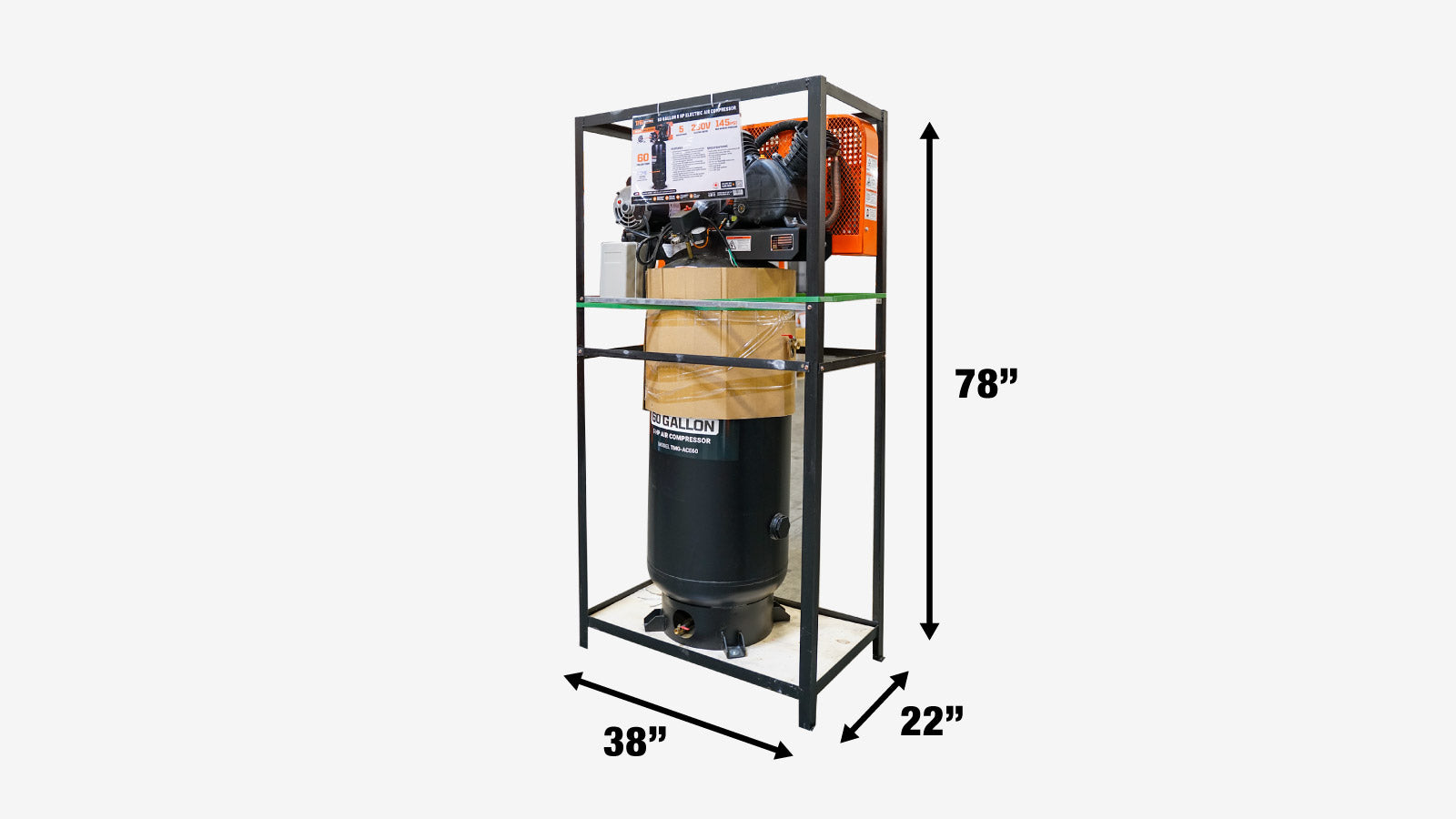 TMG Industrial 60 Gallon 5 HP Stationary Electric Air Compressor, 5 Min Fill Time, 230V Induction Motor, ASME Vertical Tank, TMG-ACE60-shipping-info-image