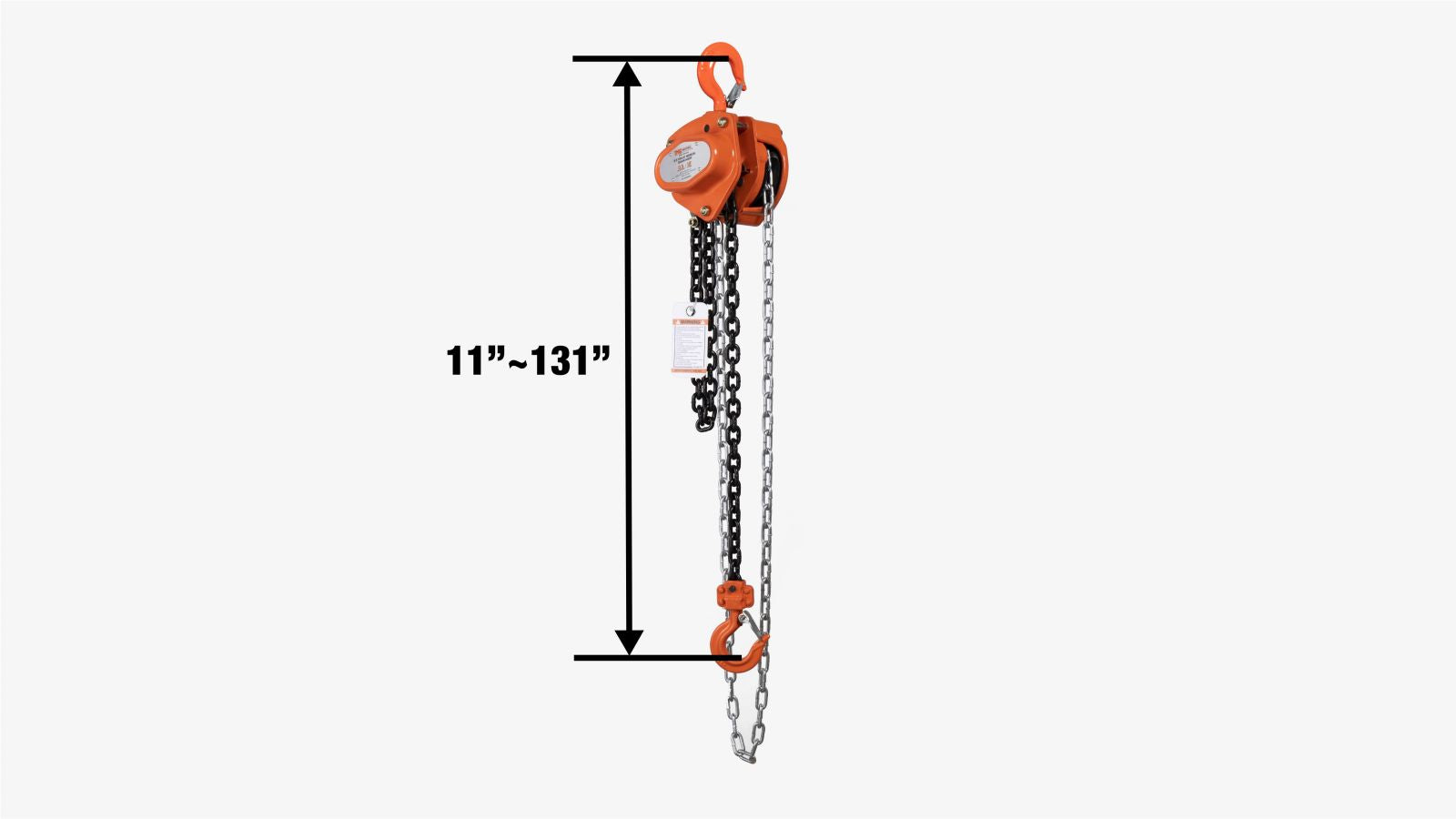 TMG Industrial 0,5 Ton 10' Lift Chain Palan, Crochet pivotant à 360°, ASME B30.16, TMG-AHC0-specifications-image