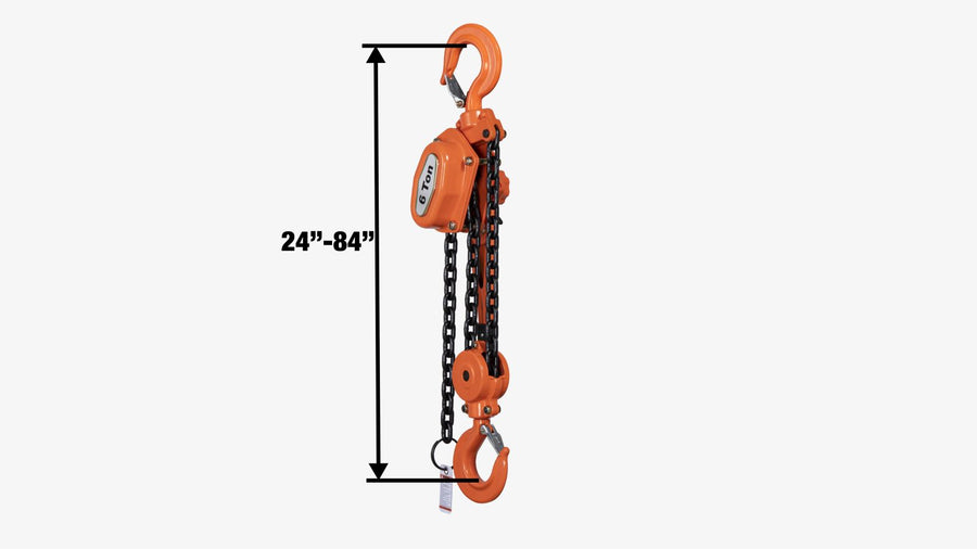 6 Ton 5' Lift Lever Chain Hoist, Twin Pawl Brakes, ASME B30.21, TMG-AHL6