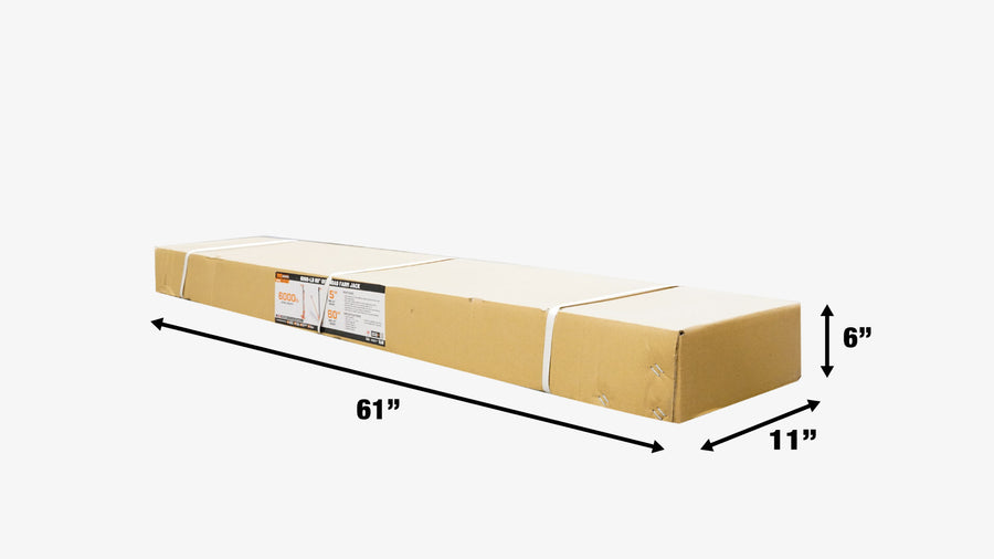 Cric de ferme tout-terrain TMG Industrial 60", capacité de levage de 3 tonnes (6000 lb), hauteur de levage de 5" à 52", TMG-AJF60