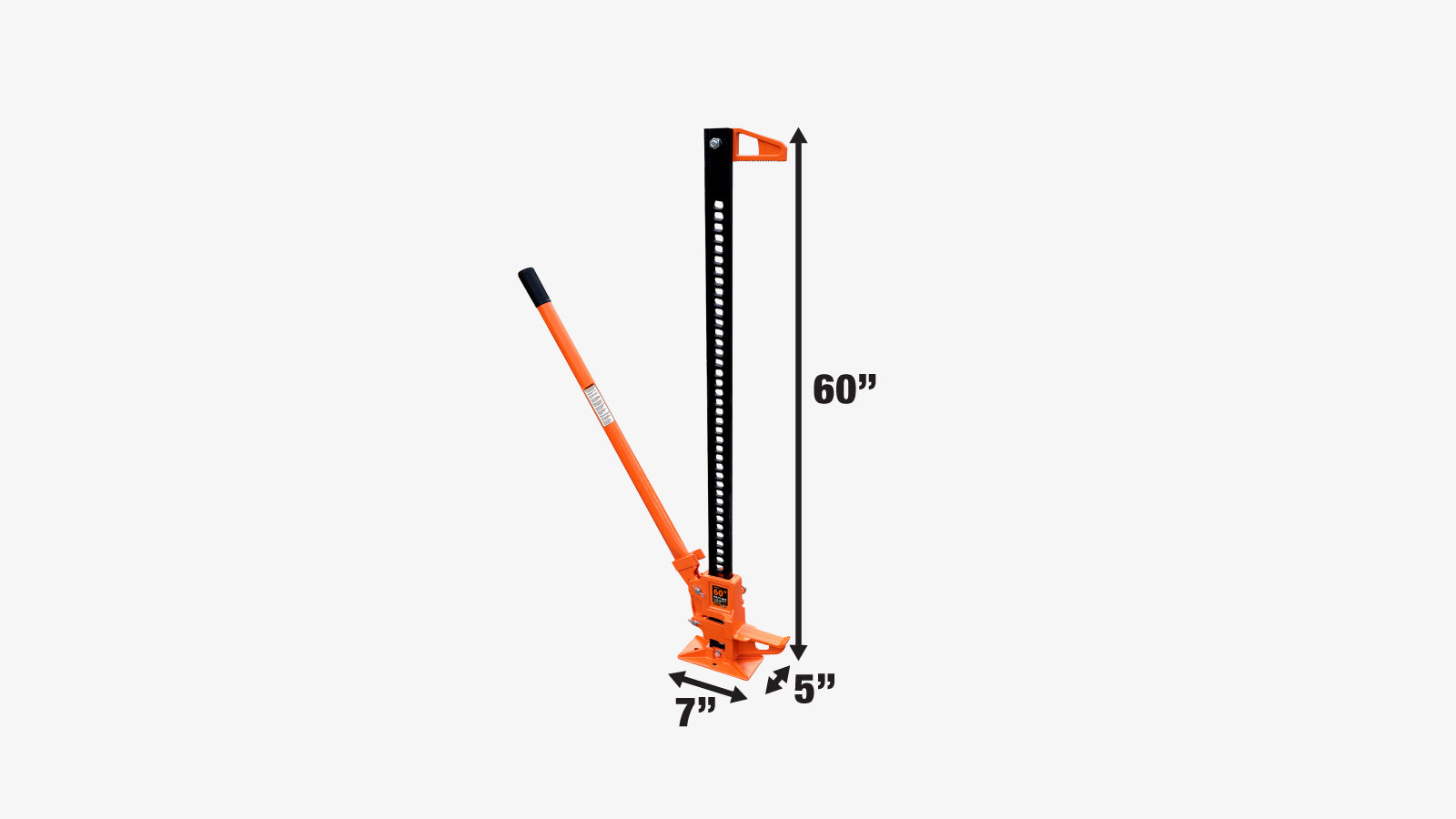 TMG Industrial 60” Off-Road Farm Jack, 3 Ton (6000 lb) Lifting Capacity, 5” to 52” Lift Height, TMG-AJF60-specifications-image