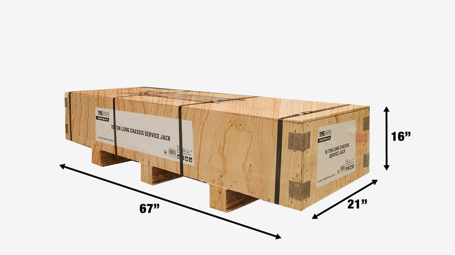 10 Ton Long Reach Chassis Service Jack, Twin Pistons, 6-1/2" Ground Clearance, 360° Pivot, TMG-AJL10 (Discontinued – No Longer Available)