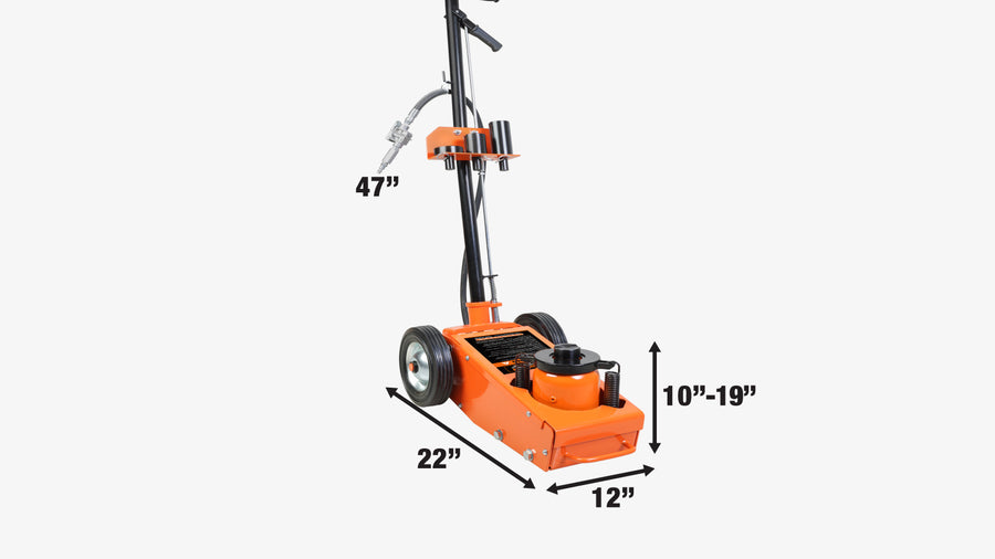35 Ton (77,000 lb) Professional Air Hydraulic Axle Jack, Pneumatic Control, Double Springs, 19" Lift Height, TMG-AJX35(Discontinued)