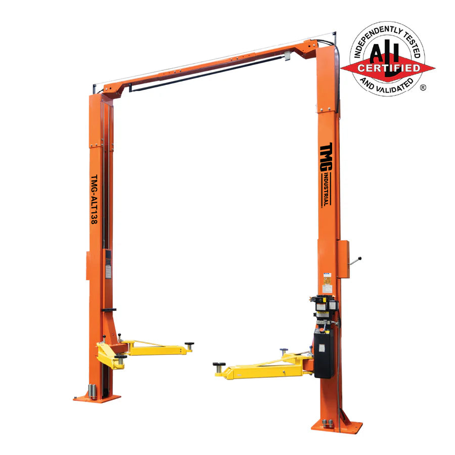 ALI Certified 10,000 lb Two-Post Overhead Auto Lift, Symmetric Arms, 79" Lift Height, 166" Cross Beam, TMG-ALT138