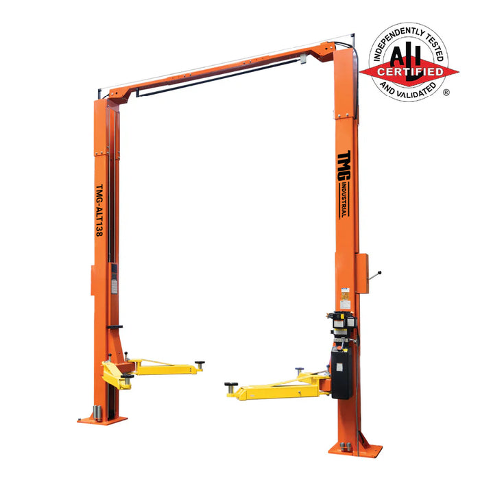ALI Certified 10,000 lb Two-Post Overhead Auto Lift, Symmetric Arms, 79" Lift Height, 166" Cross Beam, TMG-ALT138