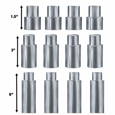 Kit d'adaptateurs pour camion pour ponts élévateurs à deux colonnes TMG-ALT120, ALT128, ALT130, ALT138, Hauteur 1,5”, 3”, 6”, 12 pièces, TMG-ALT112