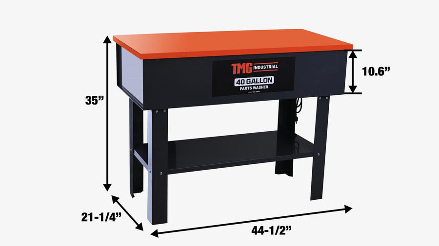 40 Gallon Parts Washer, 5' Power Cord, 120V Pump, 6 GPM Flow, TMG-APW40