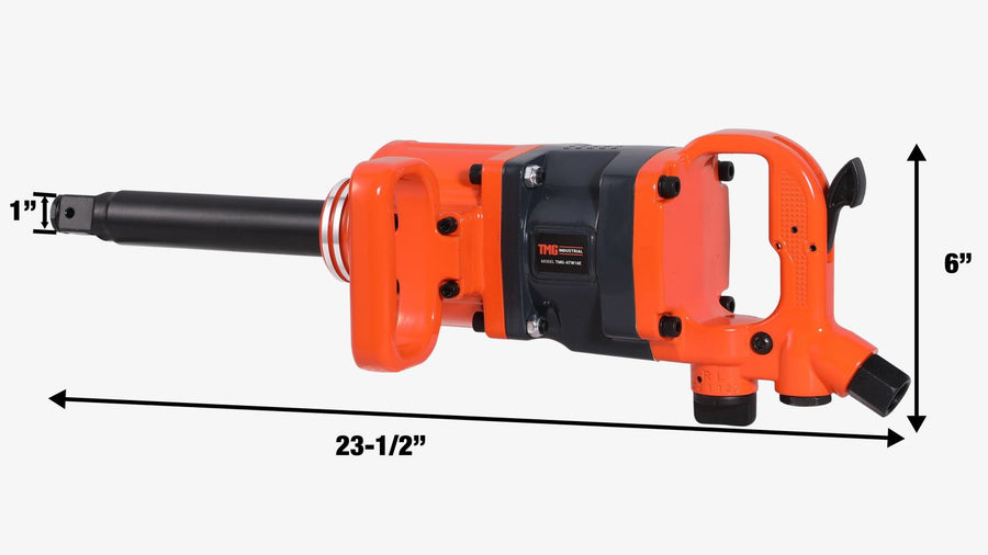 1" Drive 1630 ft-lb Pneumatic Extended Impact Wrench Hammer, Aluminum Alloy Housing, 8" Anvil, 175 PSI, TMG-ATW16E