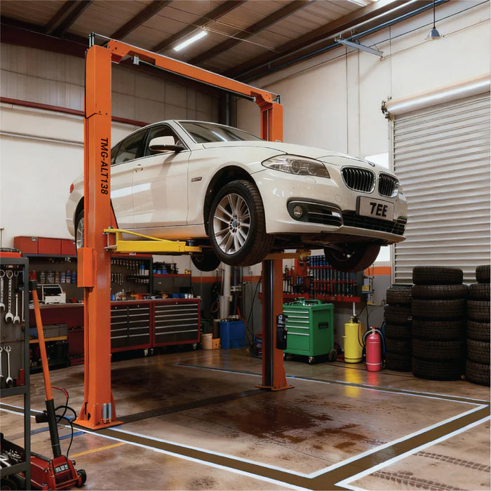 ALI Certified 10,000 lb Two-Post Overhead Auto Lift, Symmetric Arms, 79" Lift Height, 166" Cross Beam, TMG-ALT138