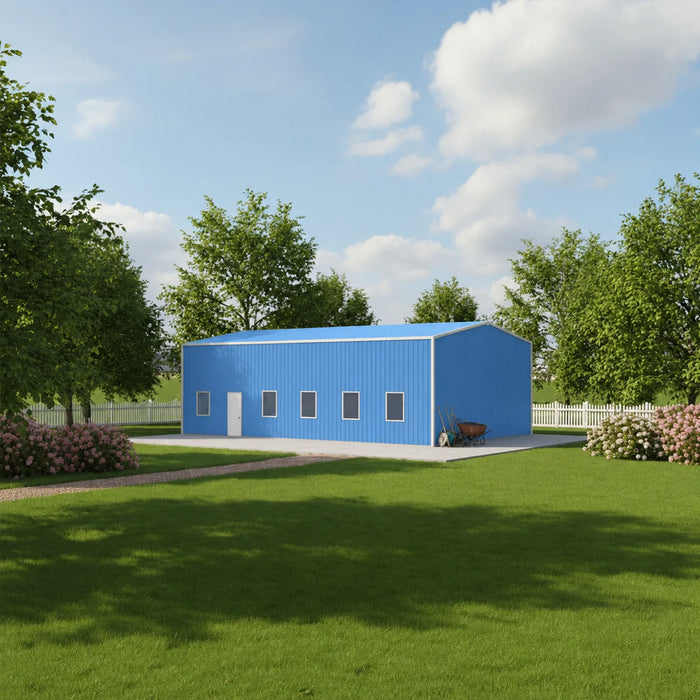 Entrepôt commercial en acier série Snow de 30' x 50' x 15', préfabriqué, résistance à la neige jusqu'à 85 PSF, plans d'atelier fournis, fabriqué au Canada TMG-MS305015-SR85