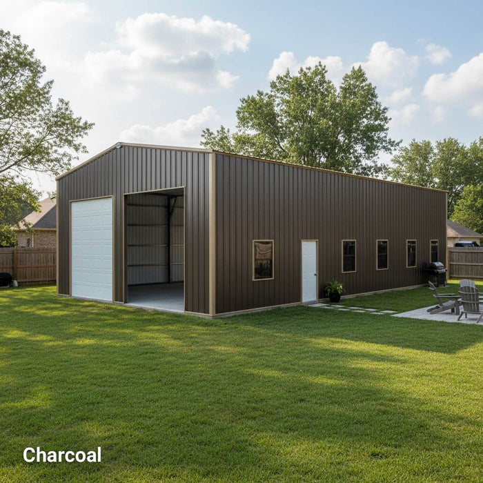 Snow Series 30' x 50' x 15' Commercial Warehouse Steel Building, Pre-Engineered up to 85 PSF Snow Rated, Shop Drawings Provided, Fabricated in Canada TMG-MS305015-SR85 TMG Industrial CA