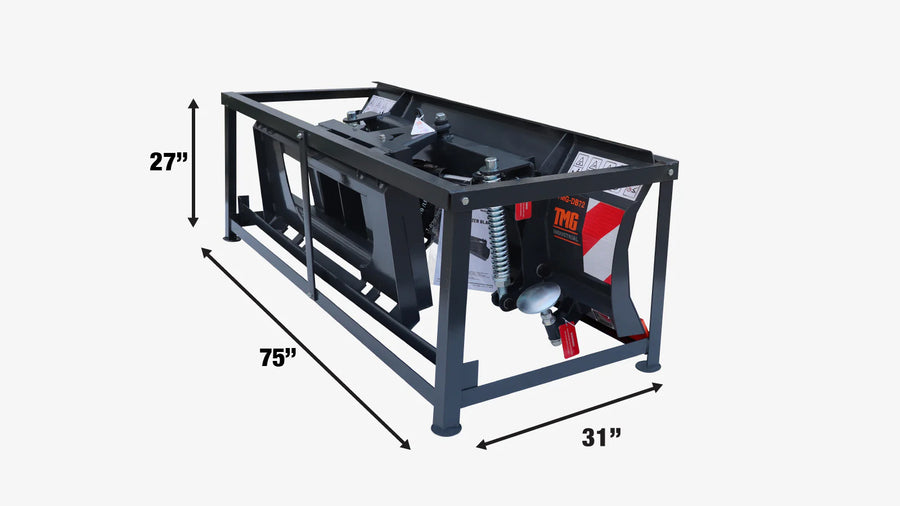 72" Skid Steer Dozer Blade Snow Pusher, Bolt-On Cut Edge, Skid Shoes, Left & Right, TMG-DB72