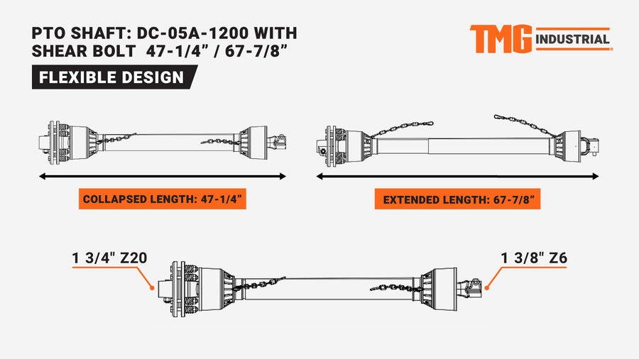 TMG Heavy Series™ 68" Rotary Cutter, 3-Point Hitch, 25-90 HP Tractors, 540 RPM, Slip Clutch PTO Shaft Included, TMG-TRC75