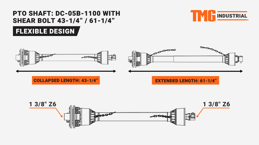 Coupe-rotative 60", attelage 3 points, tracteurs 20-60 CV, 540 tr/min, arbre de prise de force à embrayage à friction inclus, TMG-TRC60