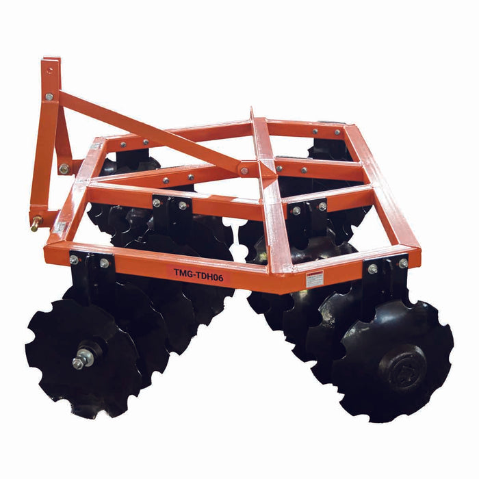 TMG Industrial 72” Notched Disc Harrow, 3-Point Hitch, Cat 1 Hook-up, 25-45 HP Tractors, TMG-TDH06