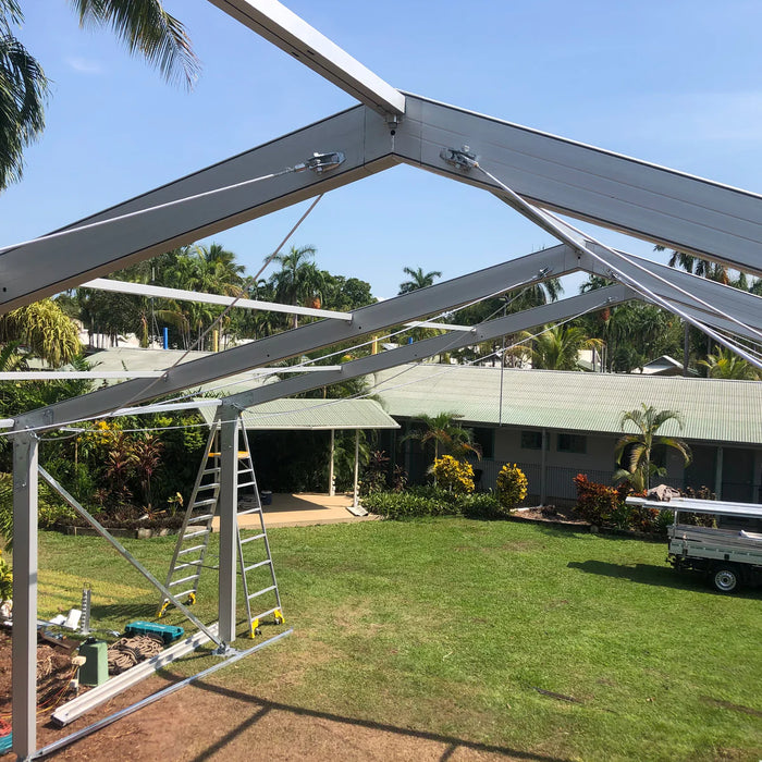 66' Wide Clear Span A-Frame Tent, Aluminum Frame