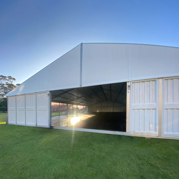 50' Wide Clear Span A-Frame Tent, Aluminum Frame