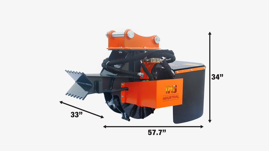18" Excavator Stump Grinder Attachment, 3 to 7-ton Excavator and Backhoe, 13-20 GPM, Piston Hydraulic Motor TMG-ESG18