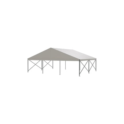 3D render of structure with solid roof, 40' Wide Clear Span A-Frame Tent, Aluminum Frame