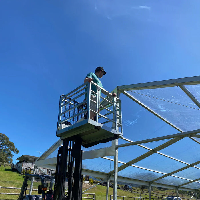 40' Wide Clear Span A-Frame Tent, Aluminum Frame