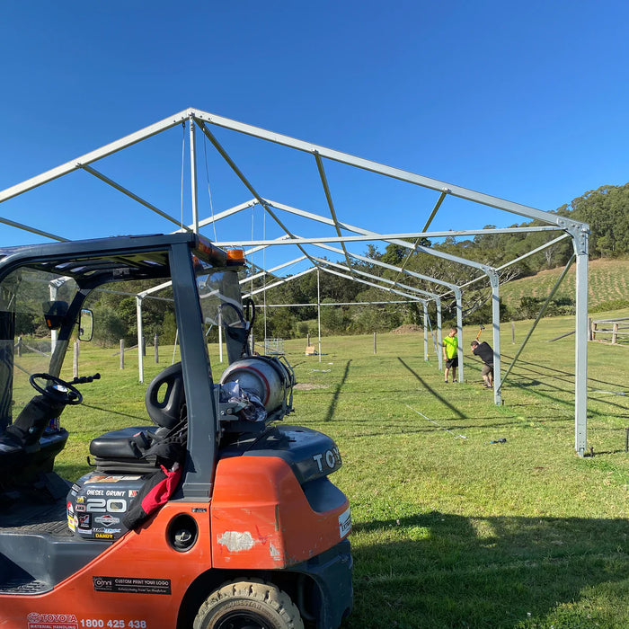40' Wide Clear Span A-Frame Tent, Aluminum Frame