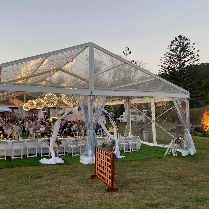 40' Wide Clear Span A-Frame Tent, Aluminum Frame