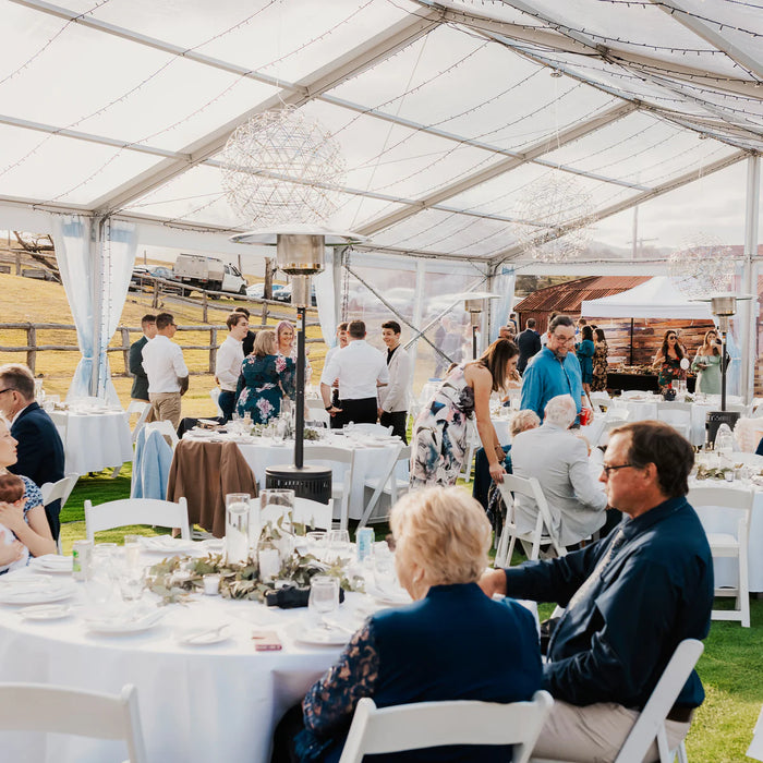 40' Wide Clear Span A-Frame Tent, Aluminum Frame
