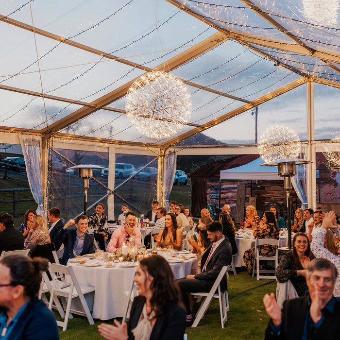 40' Wide Clear Span A-Frame Tent, Aluminum Frame
