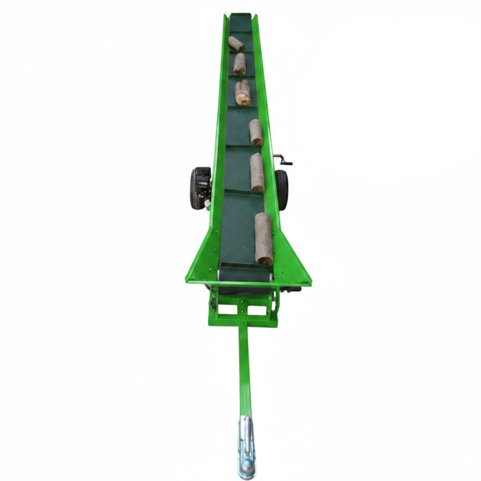 Firewood Conveyor, 6.5HP Gas Engine, 12" Width PVC Belt, Up To 10' Height, 2" Ball Hitch, SF-GFC12