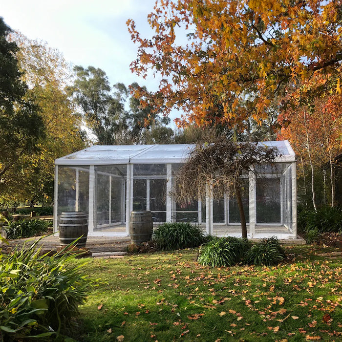 26' Wide Clear Span A-Frame Tent, Aluminum Frame